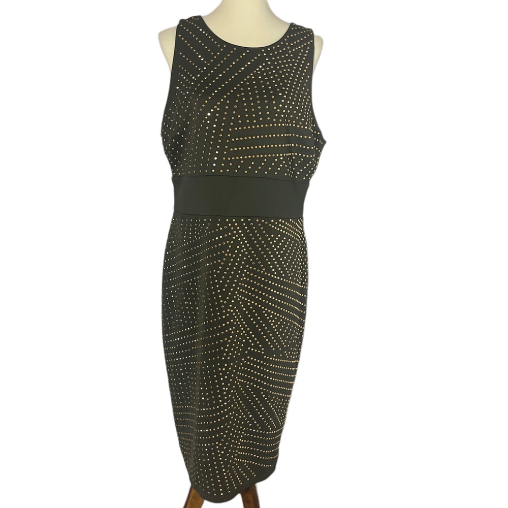 Women’s Bisou Bisou Gold Studded Green Dress